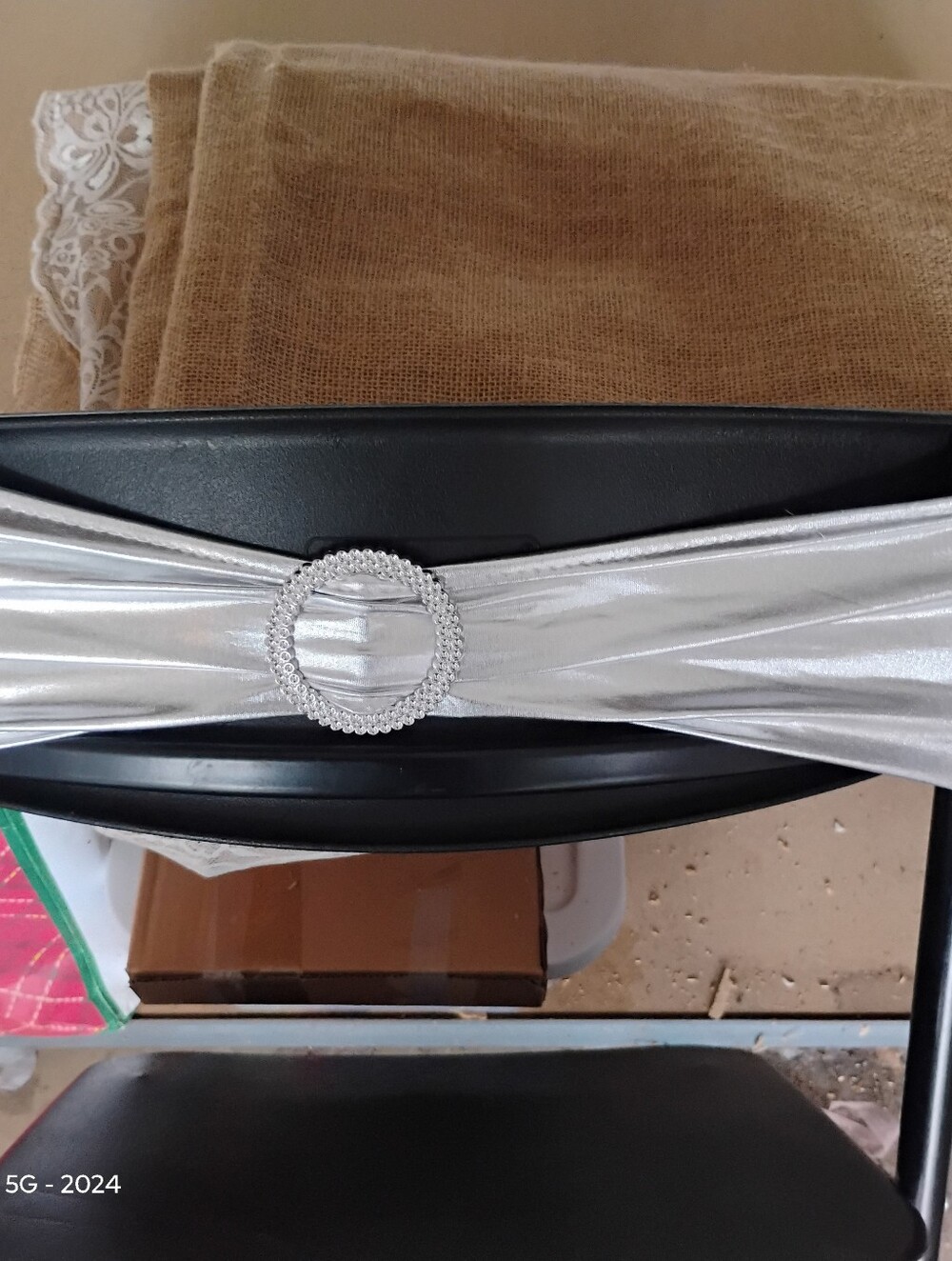 35 Silver Stretch Chair‎ Back Sashes